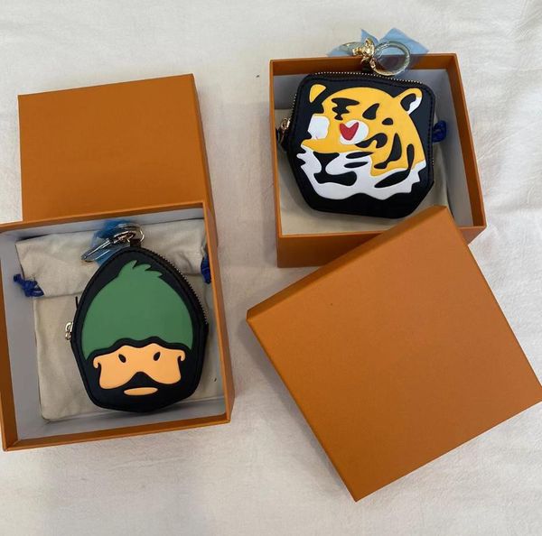 

exclusive high appearance level travel new tiger wallet headphone keyring, Silver