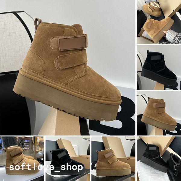

designer original platform boot shoes australia bow u high women snow boots soft comfortable sheepskin keep warm plush with card dustbag bea, White;red