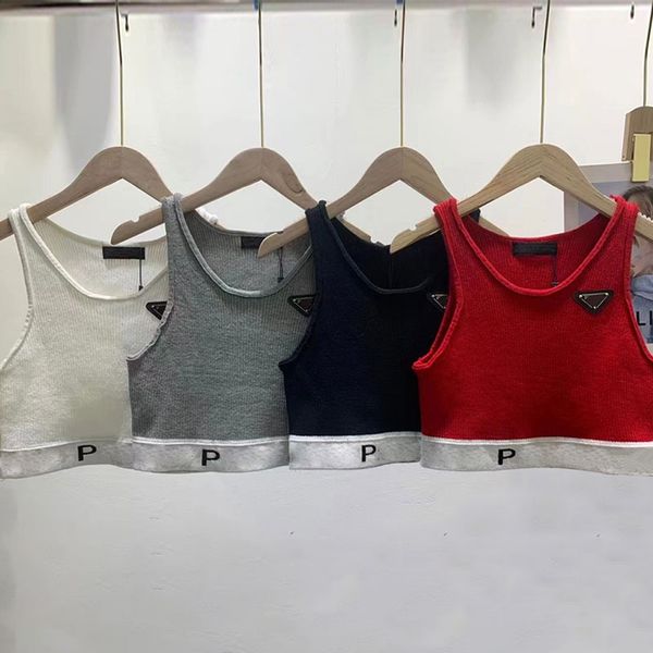 

designer vest sweater sleeveless t shirt women knitted vests summer letter round neck pullover waistcoats, White