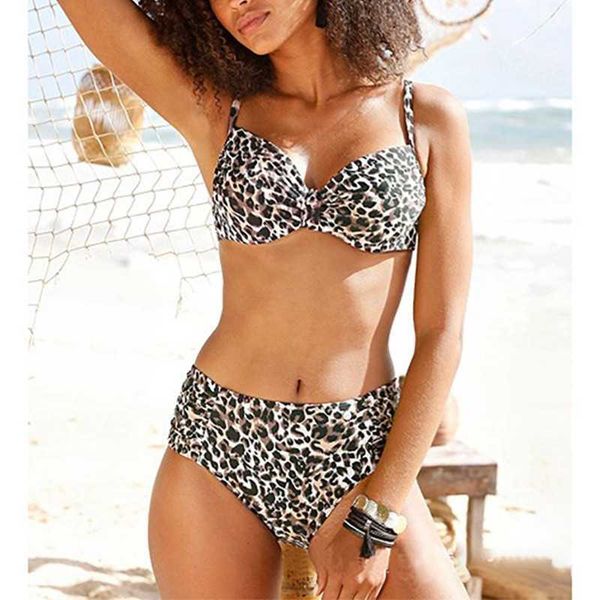 

women's swimwear 2021 new style women swimsuit leopard print two piece bikini snake print split swimsuit women strap bikini xxl z0223, White;black