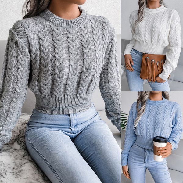 

women's sweaters knitted sweater womens winter warm long sleeve jumper ladies fashion o-neck knitted pullover sweatershirt for women 23, White;black