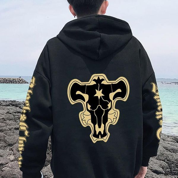 

men's hoodies sweatshirts anime black clover black bulls squad emblem hoodies yami asta magic knights sweatshirts pullovers sudadera f