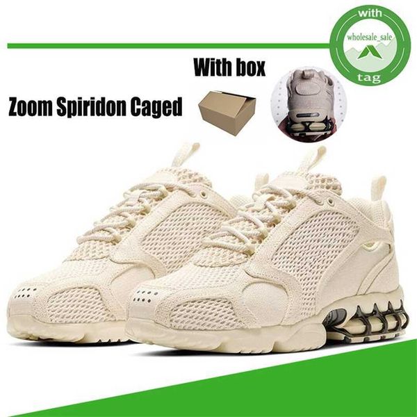 

with box fashion running shoes zoom spiridon caged 2 triple black white men sports trainers lemon venom metallic silver track red beige desi