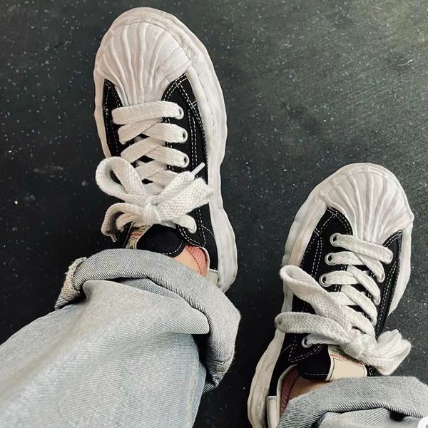 

dress shoes dissolve sole shoes mmy shell toe cap thick bottom mihara men's casual shoes low shoes male sneakers yasuhiro board shoes 2, Black
