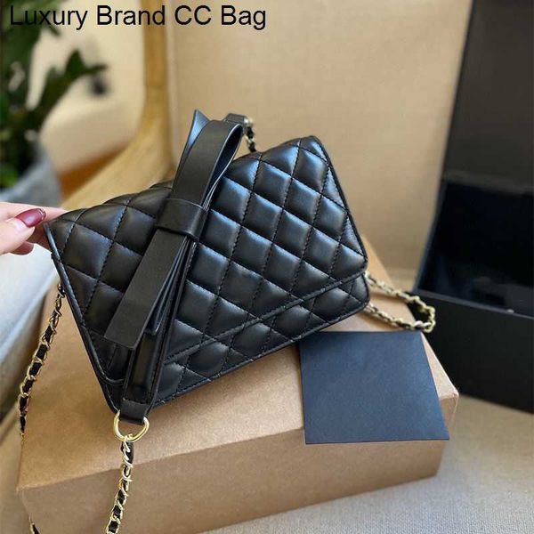

cc shoulder bags shoulder bags handbag designer bags fashion crossbody luxury card bag bowknot gold chain women's handbags leather clas