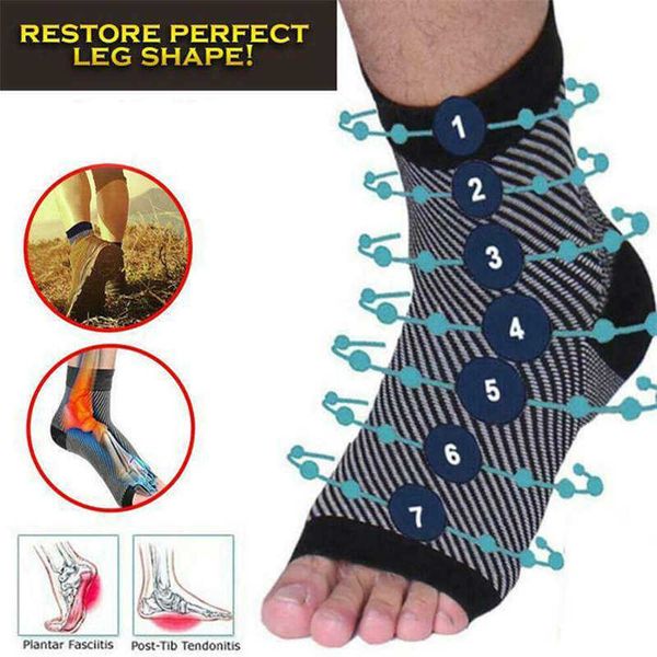 

5pc socks hosiery 1 pair vitawear copper infused magnetic foot support compression foot sleeve men women compression socks z0221, Black;white