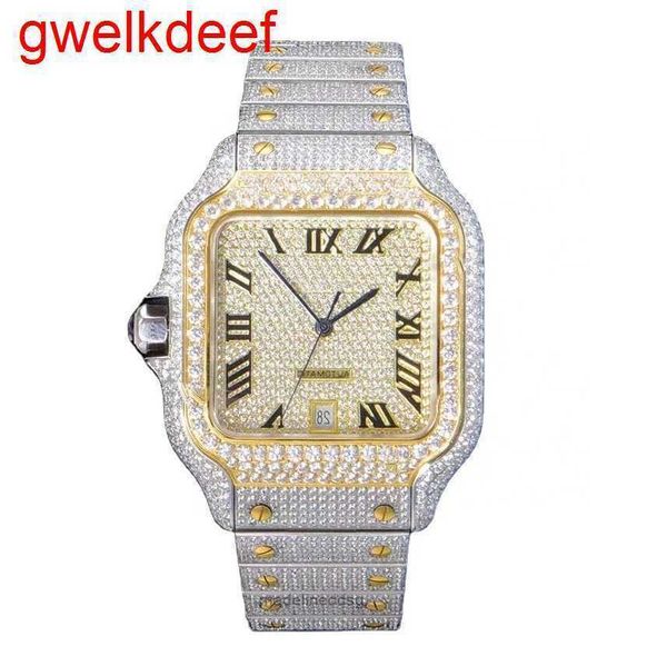 

fashion iced out watchesmens wrist luxury round cut lab gr ddgu b6x1, Slivery;golden