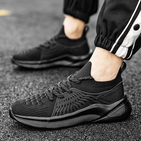 

dress shoes fujeak fashion luxury tennis for mens ankle sneakers outdoor walking casual breathable men running lightweight 230223, Black