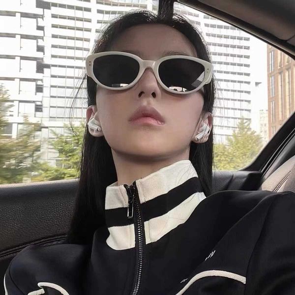 

cat's eye fashion trend sunglasses 2023 new sunglasses rice nail y2k street pconcave sunglasses, White;black