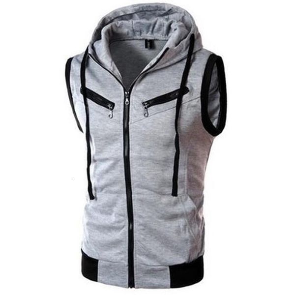 

men's vests autumn winter casual zipper pockets vest mens tracksuit sportswear for fitness jogging running male 230223, Black;white