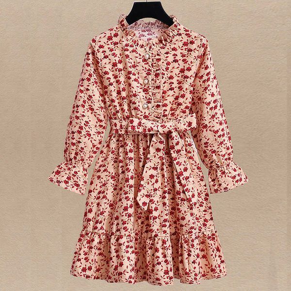 

girl's dresses children princess dresses for girls clothes for teenagers school floral dresses children clothing kids costume 6 8 10 12, Red;yellow