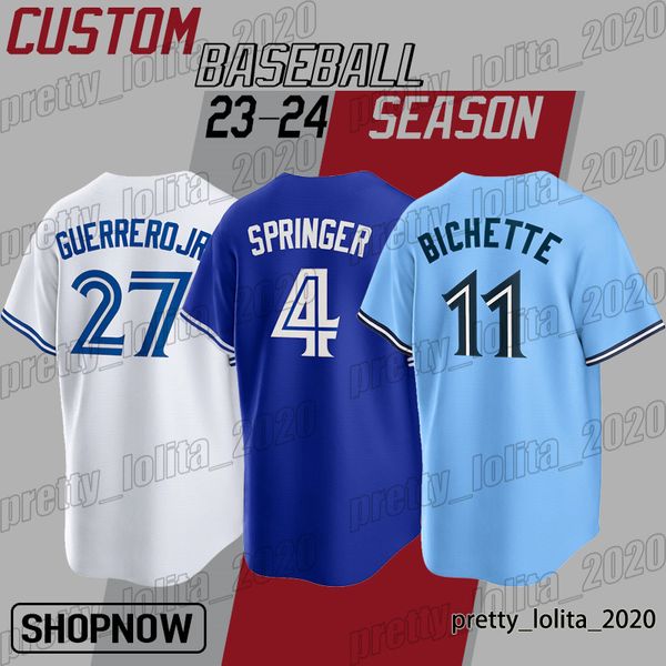 

vladimir guerrero jr baseball jersey bo bichette george springer alek manoah kevin gausman jerseys daulton varsho whit merrifield kevin kier, Blue;black