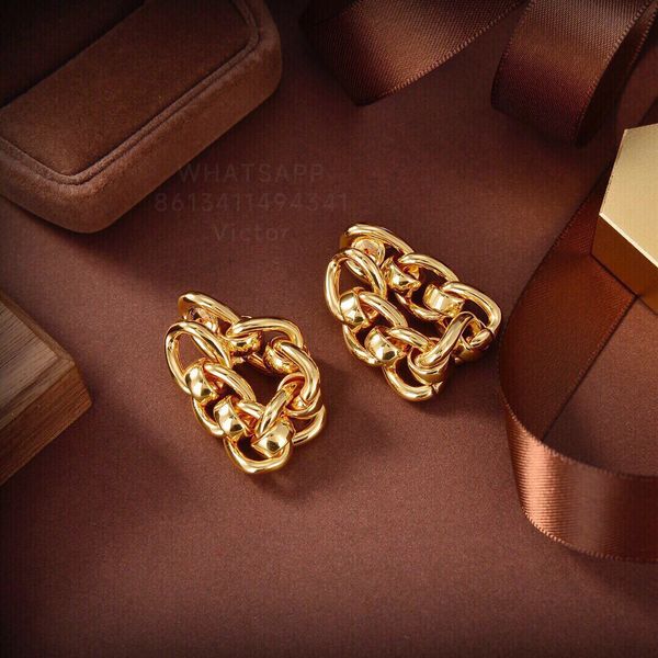 

botiega chain earrings designer studs dangle for woman gold plated 18k official reproductions classic style luxury premium gifts 033, Silver