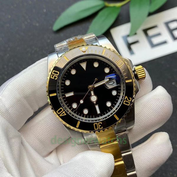 

mens watch luxury designer automatic mechanical watch stainless steel strap waterproof sapphire glass classic fashion business watch, Slivery;brown