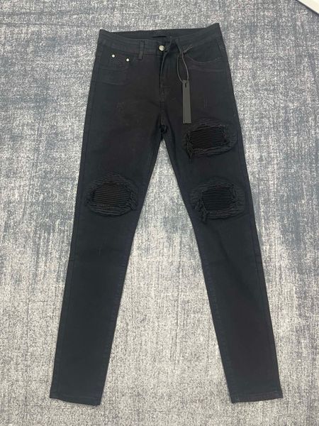 

mens designer cross jeans mens work pants mens pants classic hip hop trousers designer jeans distressed ripped biker jean slim fit, Blue