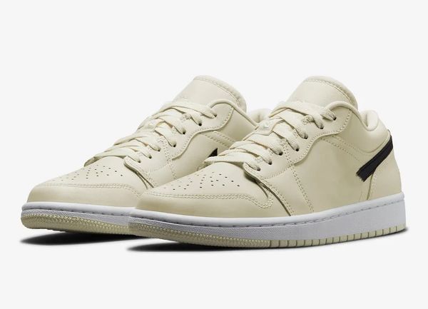 

basketball shoes trainers jumpman 1 low coconut milk black white outdoor sneaker sports with original box