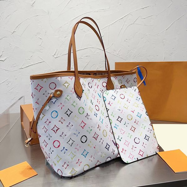 

womens designer colorful shoulder bags handle totes shoppers large capacity pocket with pouch old flower printed shopping luggage luxury han