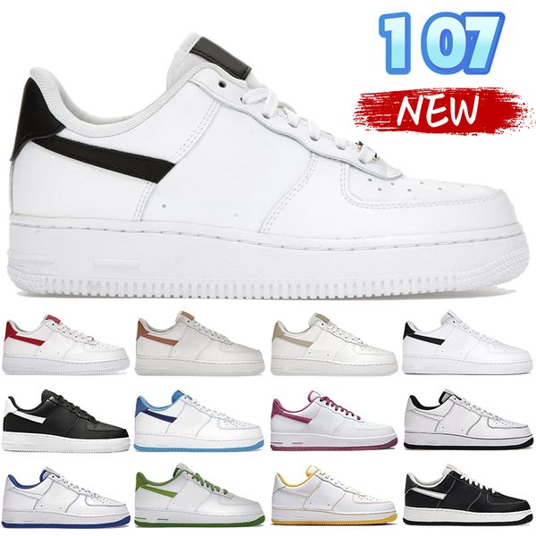 

2023 designer 1 07 low casual shoes essential white black university blue pebbled leather rust pink chlorophyll light bordeaux luxury platfo