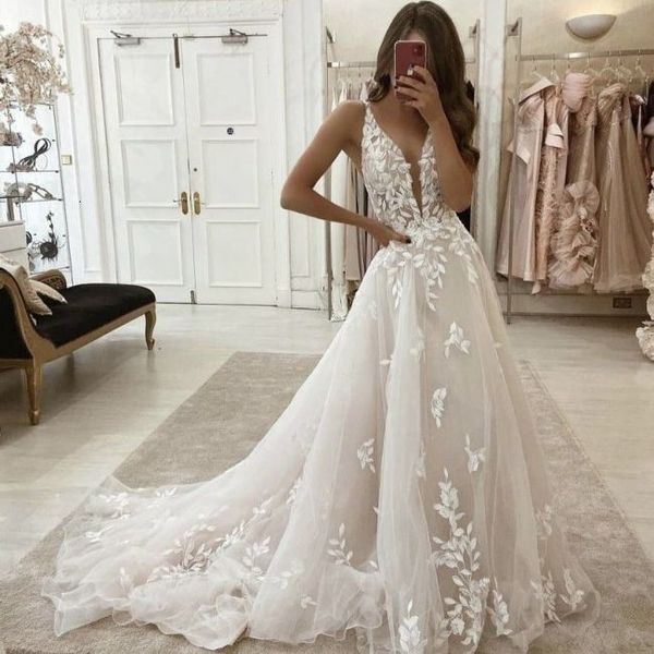 

party dresses macdugal wedding bohemia v neck beach bridal gown vintage a line appliques vestido de novia for women custom made 230224, White;black