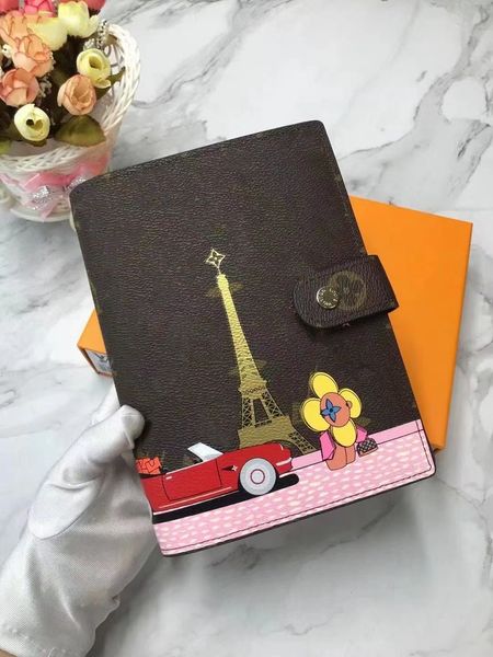 

wallets women's fashion hand-written notebook booklet 18cm white checkerboard m20004 good, Red;black