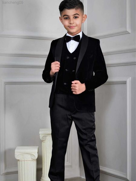 

clothing sets pakaian anak laki-laki formal 2022 untuk gaun pernikahan seragam sekolah anak-anak elegan beludru hitam kom pesta anak-anak se, White