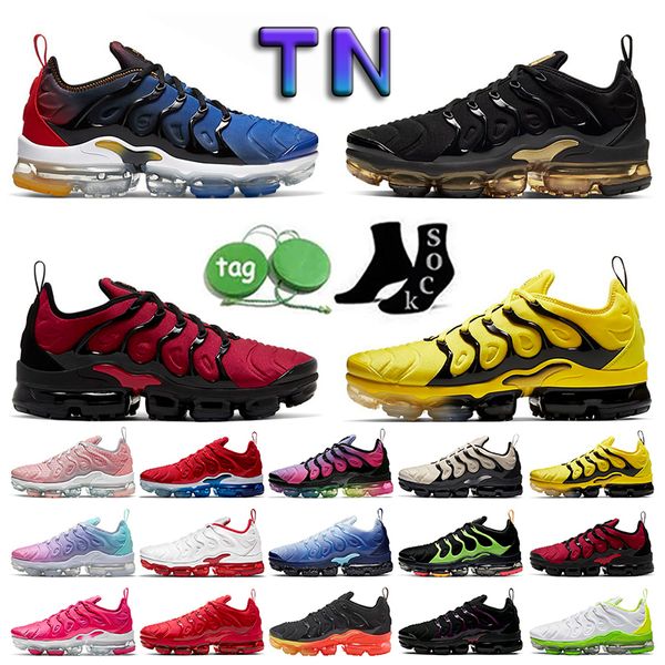 

vapour tn plus running shoes mens trainers triple black white atlanta game royal bumblebee bred womens outdoor sports sneakers size 36-47