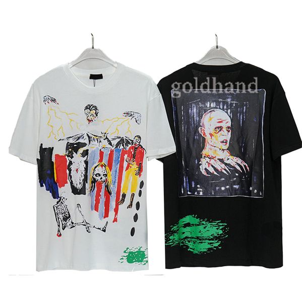 

men hip hop street t shirt designer summer casual vampire printed tees loose breathable short sleeve, Black;brown