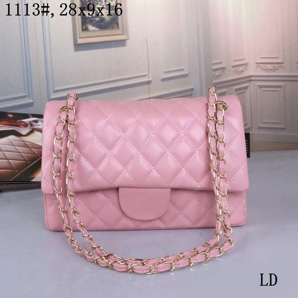 

2023 tote bags luxuries designer women bag custom brand handbag women's leather gold chain crossbody black white pink cattle shoulder c