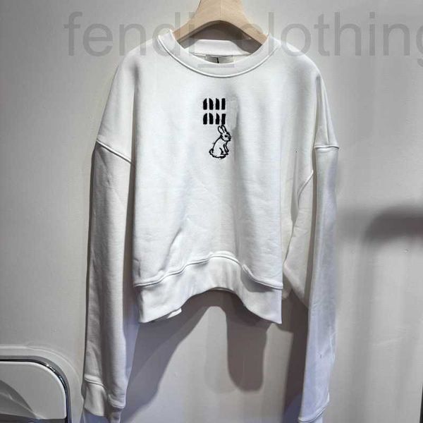 

women's tracksuits designer 23 years mi * year of the rabbit limited embroidered sweater cotton fleece warmth lovely and versatile life, Gray