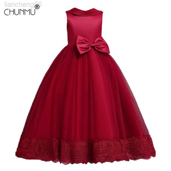 

girl's dresses new year christmas party wedding sleeveless backless big bow tuxedo elegant princess girl birthday flower eucharist tuxe, Red;yellow
