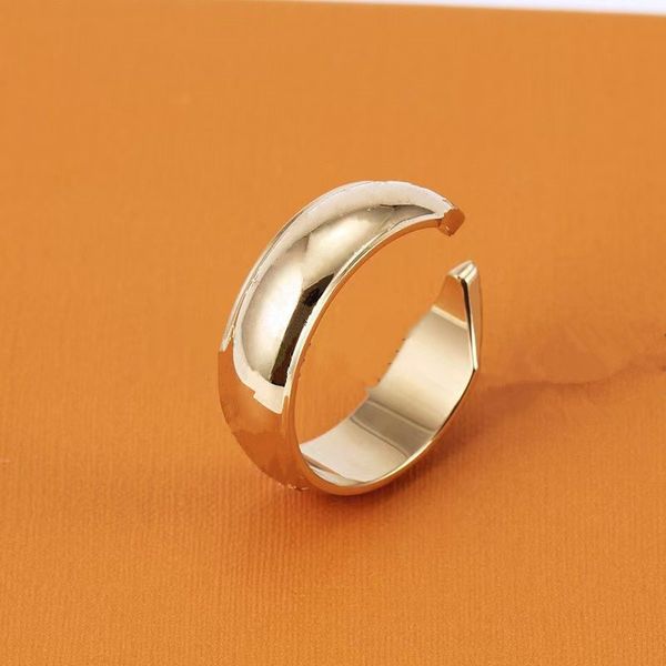 

classic band rings clover open ring titanium steel men's women's letter home gold silver designer luxury gift girlfriend wedding j