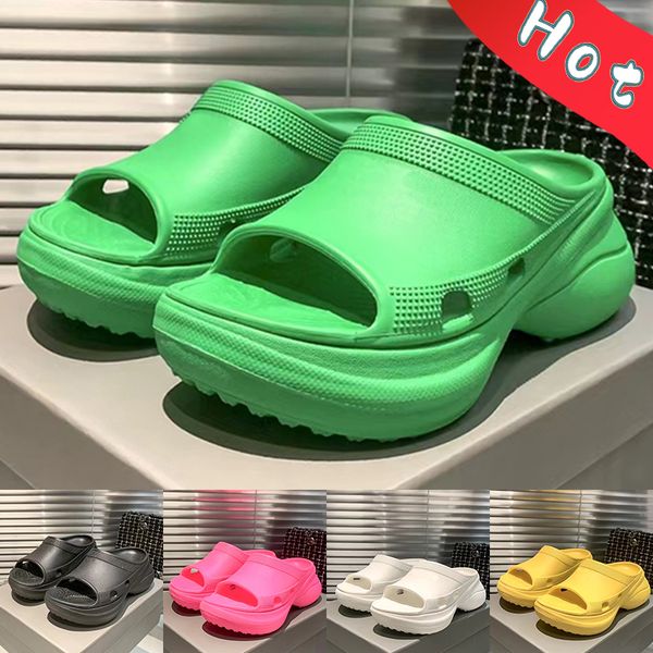 

2023 women slippers croc pool slide sandals designer womens slipper croc clog paris rubber platform slides shoes black white sneakers luxury