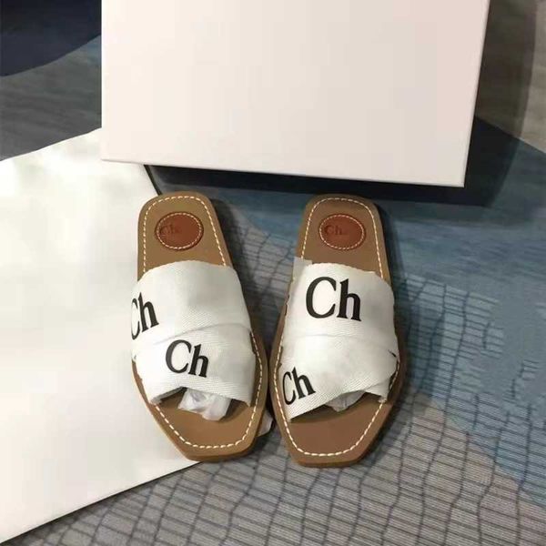 

slipper new designer women slide beach kloe shoes high version correct letter s women's summer style casual sandals flat bottom flip fl, Black