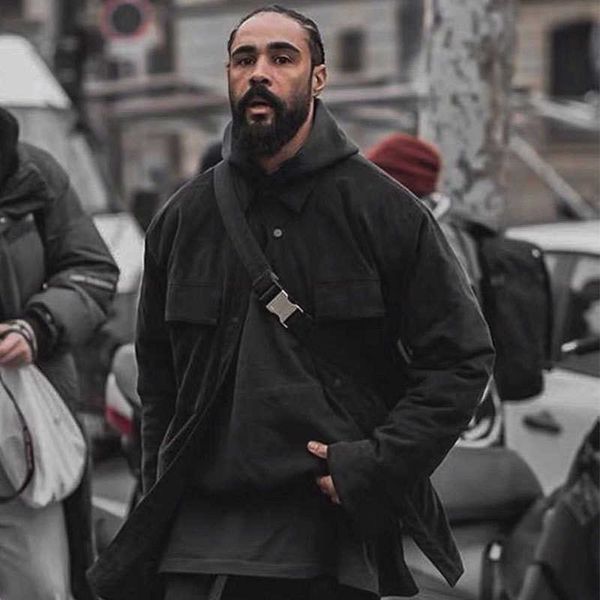 

high version fee of god fog mainline suede jacket high street loose thickened cotton lapel jacket, Black