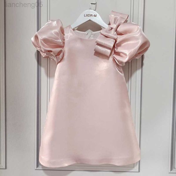 

girl's dresses baby girls' princess dress puff sleeves dress with bow girl's birthday party dress children's prom holida, Red;yellow