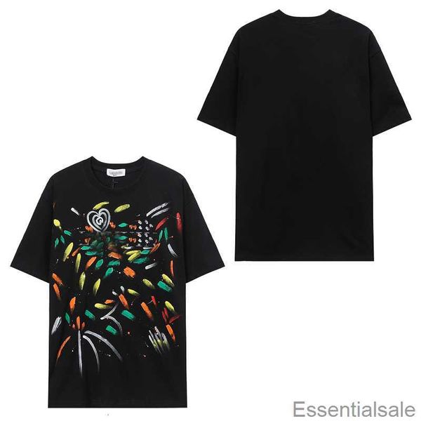 

lanvins t shirts 2023 spring summer luxury graffiti pattern designers tees fashion french high street short sleeve casual sports t-shirt m8u, White;black