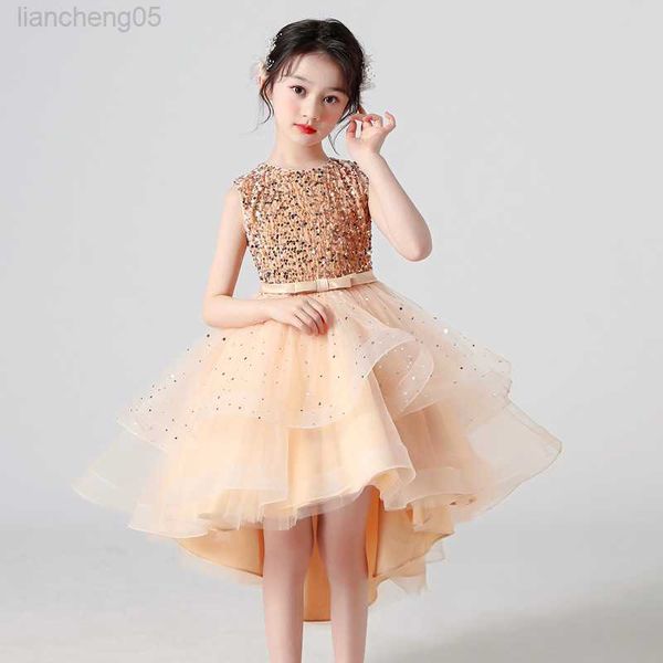 

girl's dresses new kids clothes sleeveless lace mermaird dress sequins princess dress charm party competition fomal evening vestidos fo, Red;yellow