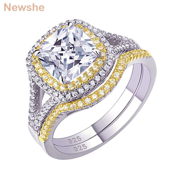 

with side stones she 925 silver jewelry engagement rings halo yellow gold wedding band bridal set for women 1.8ct cushion cut aaaaa cz 23022