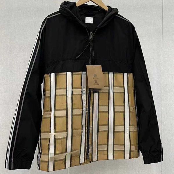 

men's plus size hoodie designer sweater classic plaid stitching pound neck pullover men and women loose sweatshirt contrasting color ho, Black
