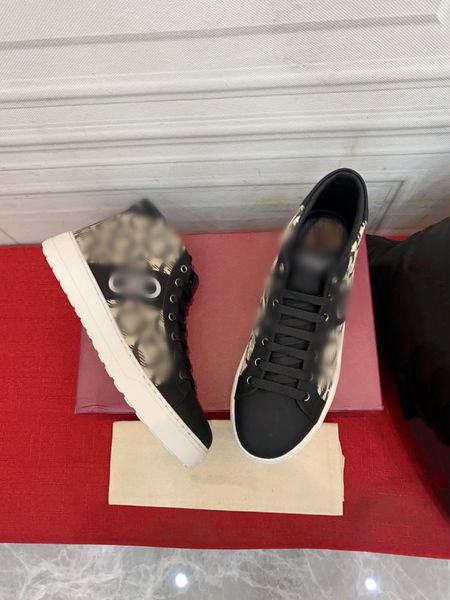 

latest mens designer shoes high letter printed flat fashion men casual sports sneakers trainers shoe with original box, Black