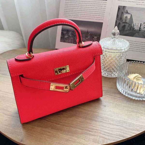 

original edition designer classic hremm bags kelys's bag women's leather rose red cow ome mini second generation ig sense 6476