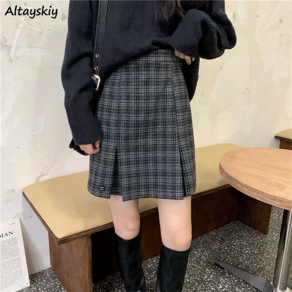 

skirts skirts women plaid a-line designer simple preppy style mini empire fashionable young schoolgirls street wear ulzzang chic faldas l230, Black