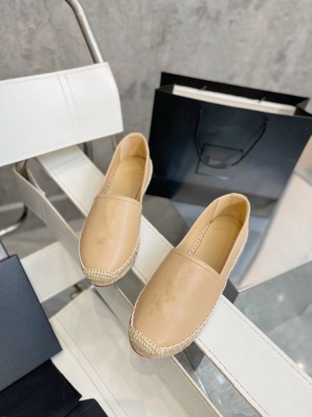 

straw braid loafer sandals designer shoe women casual fashion fisherman espadriles spring loafers shoes 35-42, Black