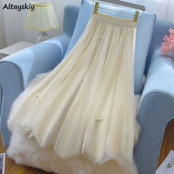

skirts skirts women mesh street wear popular harajuku empire mid-calf college korean style lovely elegant patchwork new arrival cosy l230224, Black
