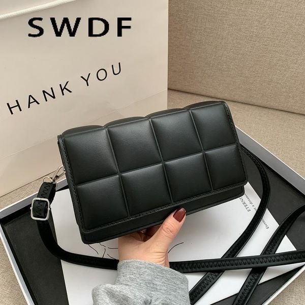 

evening bags swdf spring trend wild shoulder fashion plaid women ladies design messenger small square luxury handbag 230224