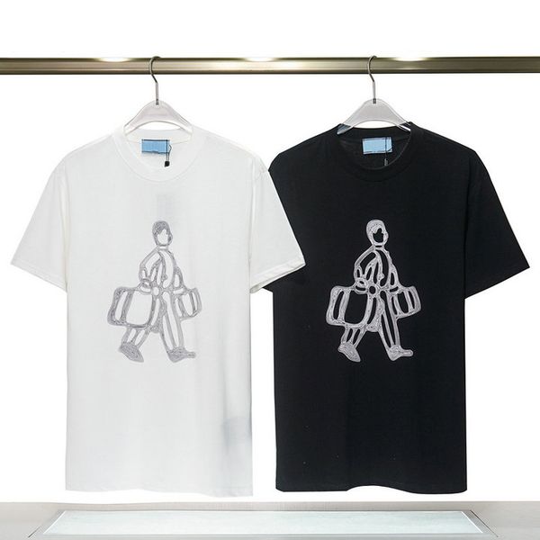 

men's t-shirt designer organic cotton men's women's shirt fashion casual with letters 3d portrait summer women's clothin, White;black