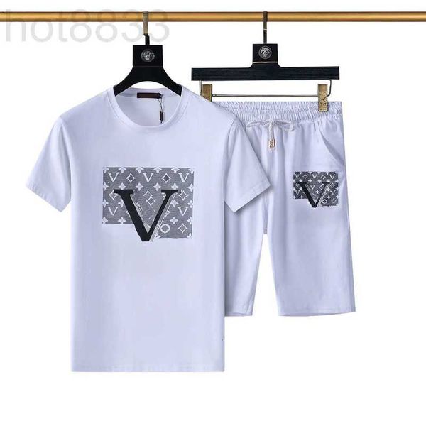 

men's tracksuits designer mens sets new sports sweatshirts casual sporting suit men short pants t-shirt stripe pullover sportswear set, Gray