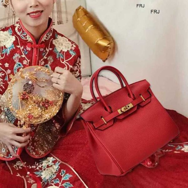 

designer bags birkin handbags herme tote bag shop wedding bride 2023 new fashion red handheld womens large capacity atmosph have logo frj oh