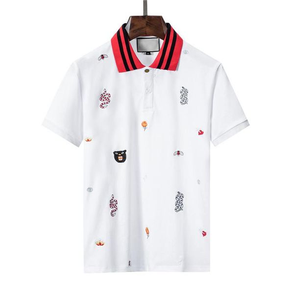 

2023designer polo shirt man fashion italy stylistmen casual slim fit golf polos high street embroidery snake bee polos breathable clothes, White;black