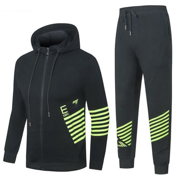 

mens tracksuit new fashion designer hoodies pants 2 piece sets solid color brand outfit suits tracksuits for mens342p, Gray